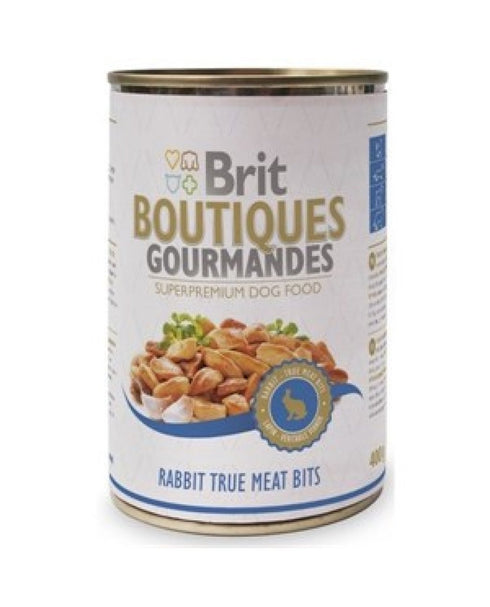 Hrana umeda pentru caini Brit Boutiques Gourmandes cu bucatele de iepure in sos 400 g